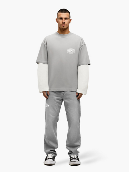 JorCustom Stretched Double Layered Longsleeve - Light Grey/White JorCustom JorCustom Stretched Double Layered Longsleeve - Light Grey/White