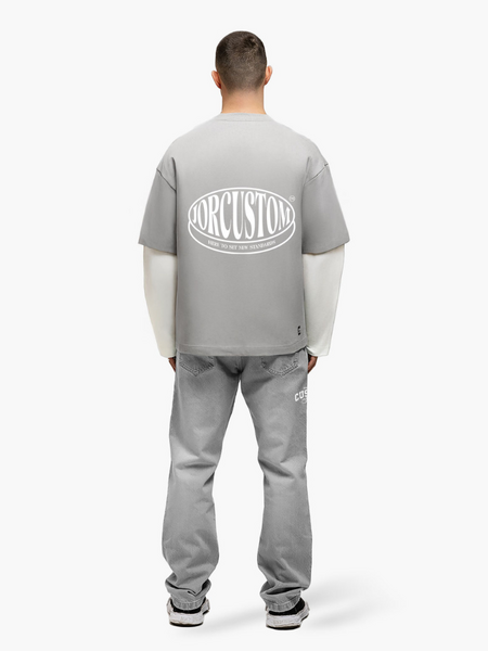 JorCustom Stretched Double Layered Longsleeve - Light Grey/White JorCustom JorCustom Stretched Double Layered Longsleeve - Light Grey/White