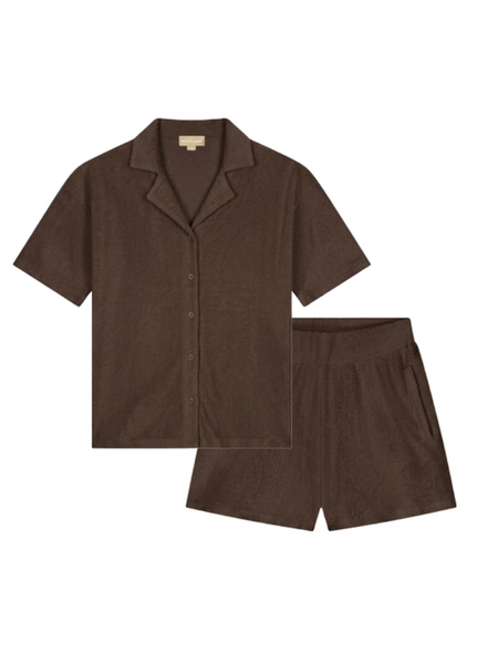 Malelions Women Emblem Bouclé Combi-set - Chocolate
