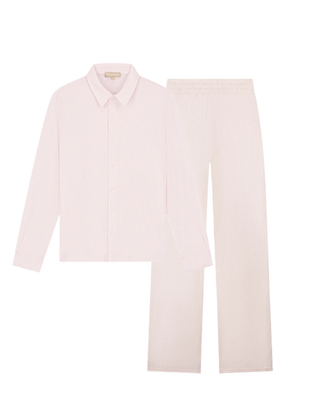 Malelions Women Seersucker Combi-Set - Soft pink