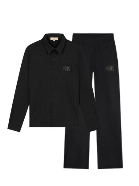 Malelions Women Seersucker Combi-Set - Black
