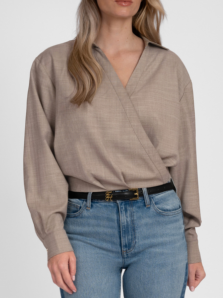 Fifth House Fifth House Ozzy Wrap Blouse - Hummus