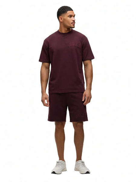 Malelions Malelions Heavyweight Applique Shorts - Burgundy Malelions Heavyweight Applique Shorts - Burgundy
