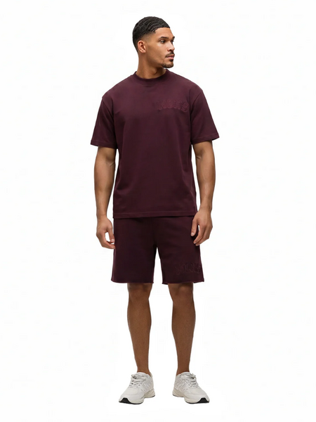Malelions Heavyweight Applique T-Shirt - Burgundy Malelions Malelions Heavyweight Applique T-Shirt - Burgundy