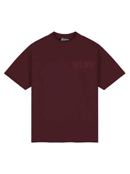 Malelions Malelions Heavyweight Applique T-Shirt - Burgundy Malelions Heavyweight Applique T-Shirt - Burgundy