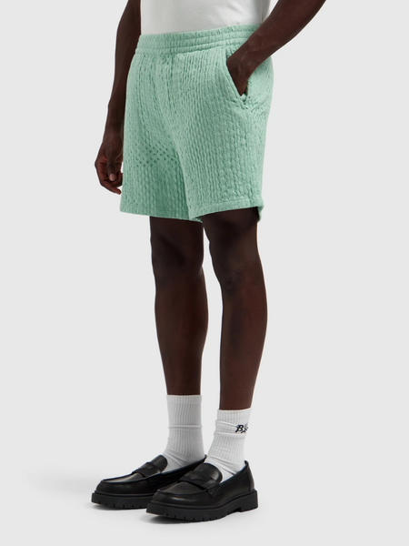 Pure Path Structured Dobby Weave Shorts - Mint