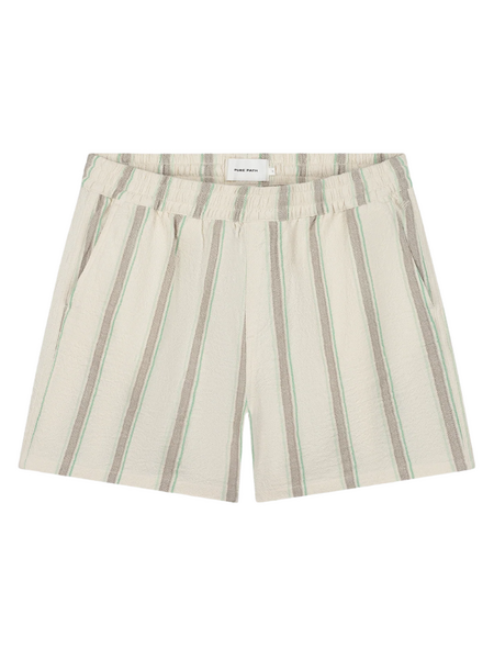 pure path Pure Path Striped Shorts - Ecru