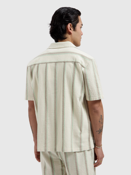 Pure Path Striped Shortsleeved Shirt - Ecru pure path Pure Path Striped Shortsleeved Shirt - Ecru