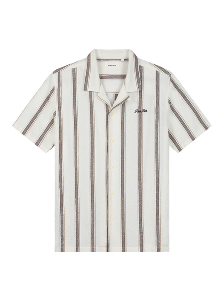 Pure Path Striped Shortsleeved Shirt - Off White pure path Pure Path Striped Shortsleeved Shirt - Off White