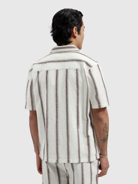 Pure Path Striped Shortsleeved Shirt - Off White pure path Pure Path Striped Shortsleeved Shirt - Off White