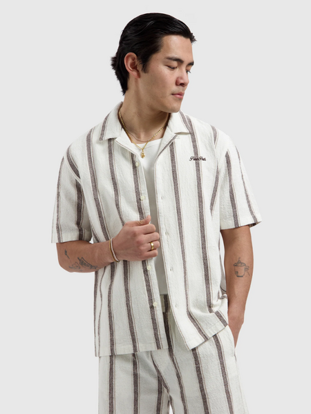 Pure Path Striped Shortsleeved Shirt - Off White