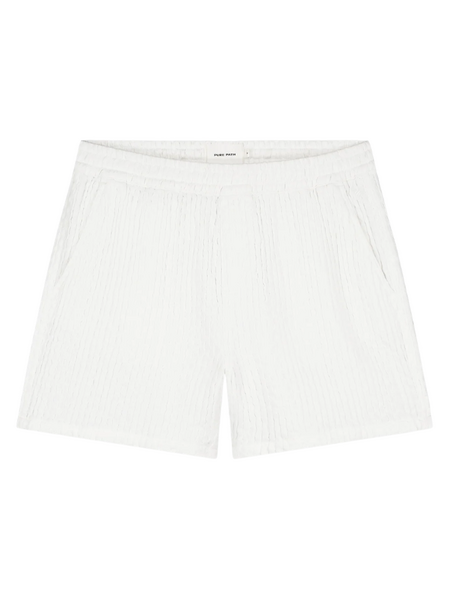 pure path Pure Path Structured Dobby Weave Shorts - Off White