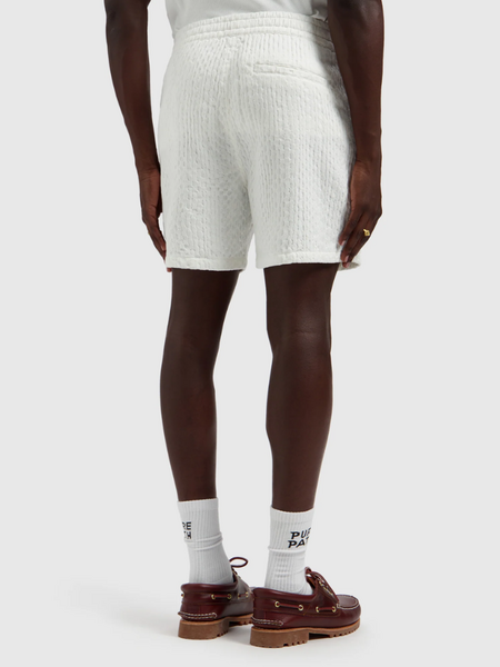 pure path Pure Path Structured Dobby Weave Shorts - Off White