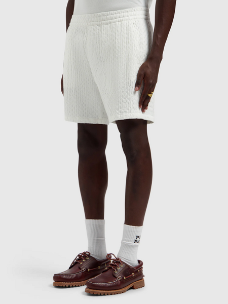 Pure Path Structured Dobby Weave Shorts - Off White
