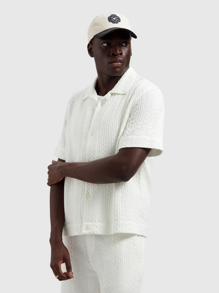 Pure Path Structured Dobby Weave Shortsleeved - Off White