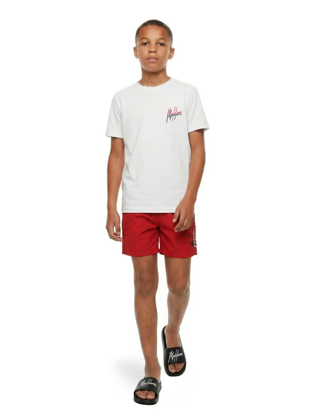 Malelions Malelions Kids Split Swim Shorts - Red/White Malelions Kids Split Swim Shorts - Red/White