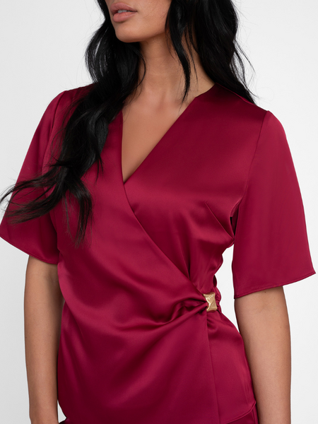 Nikkie Ribe Wrap Top - Grape Nikkie Nikkie Ribe Wrap Top - Grape