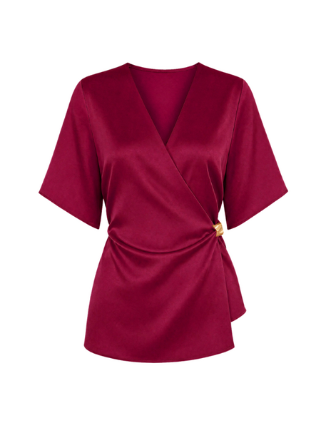 Nikkie Nikkie Ribe Wrap Top - Grape Nikkie Ribe Wrap Top - Grape