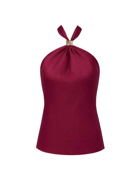Nikkie Ribe Halter Top - Grape Nikkie Nikkie Ribe Halter Top - Grape