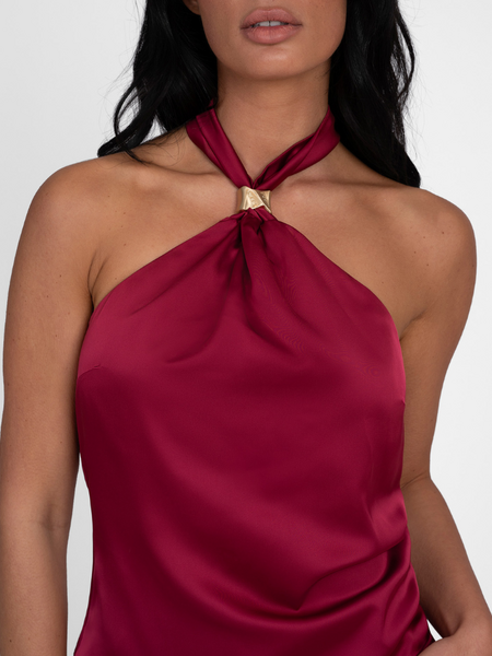 Nikkie Ribe Halter Top - Grape Nikkie Nikkie Ribe Halter Top - Grape