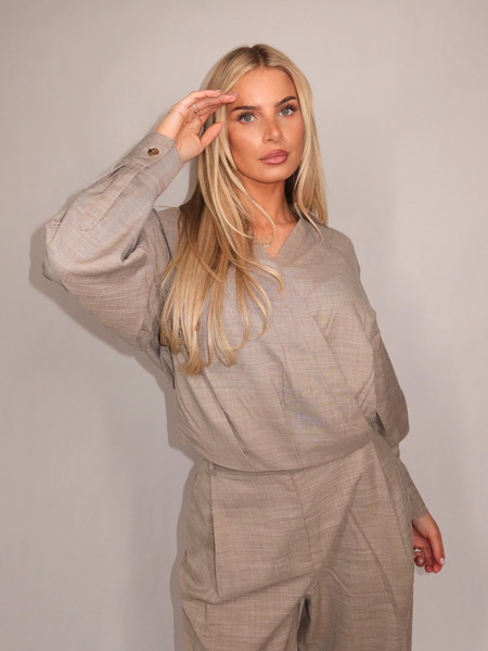 Fifth House Fifth House Ozzy Wrap Blouse - Hummus