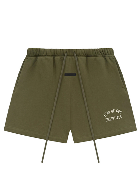 Fear of God Fear of God Essentials Fleece Soccer Shorts - Military Fear of God Essentials Fleece Soccer Shorts - Military