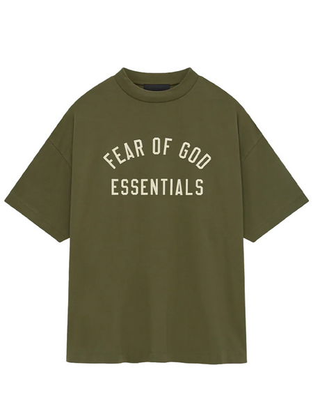 Fear of God Fear of God Essentials Jersey Crewneck T-Shirt - Military Fear of God Essentials Jersey Crewneck T-Shirt - Military
