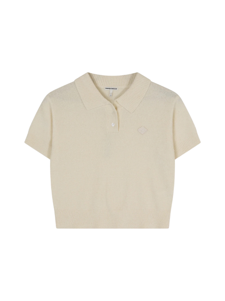 The Couture Club The Couture Club Women Towelling Open Collar T-Shirt - White