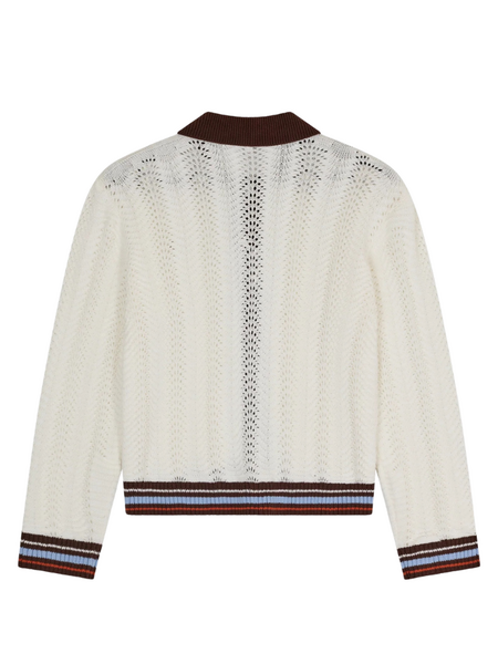 The Couture Club The Couture Club Women Long Sleeve Crochet Shirt - Chocolate