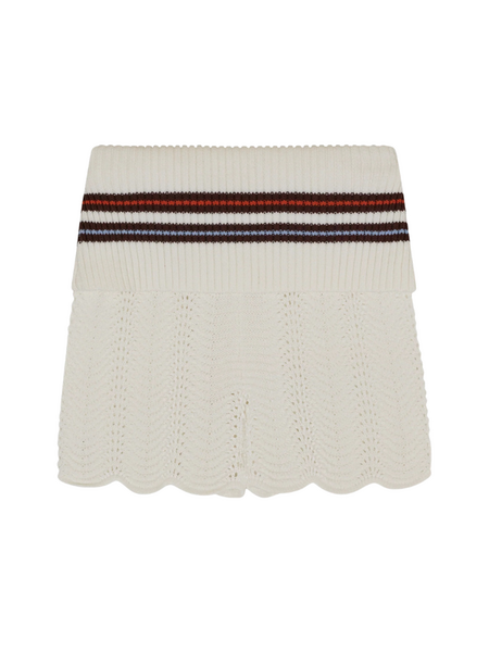 The Couture Club The Couture Club Women Crochet Knitted Foldover Shorts - Chocolate