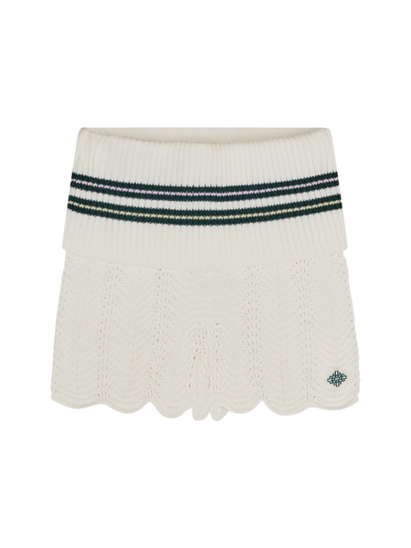 The Couture Club The Couture Club Women Crochet Knitted Foldover Shorts - Forest Green