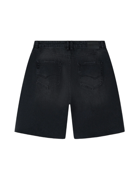 The Couture Club The Couture Club Denim Raw Edge Shorts - Black Washed - Copy