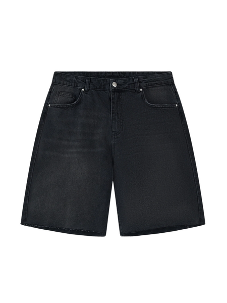 The Couture Club The Couture Club Denim Raw Edge Shorts - Black Washed - Copy