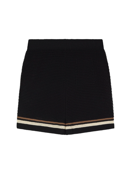 The Couture Club The Couture Club Crochet Knitted Stripe Shorts - Black - Copy