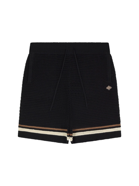 The Couture Club The Couture Club Crochet Knitted Stripe Shorts - Black - Copy