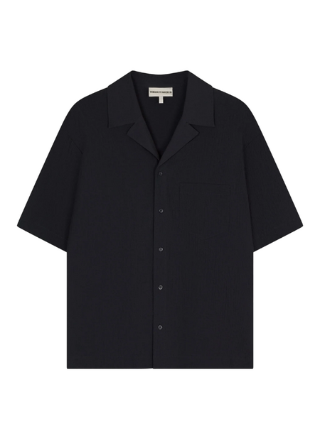 The Couture Club Textured Reverse Shirt - Black The Couture Club The Couture Club Textured Reverse Shirt - Black