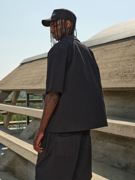 The Couture Club Textured Reverse Shirt - Black The Couture Club The Couture Club Textured Reverse Shirt - Black