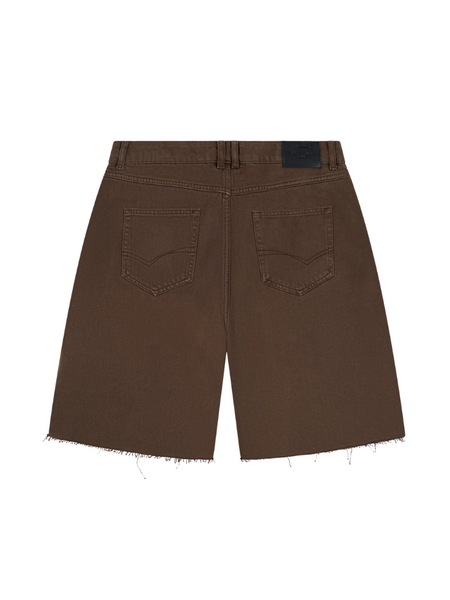 The Couture Club The Couture Club Denim Raw Edge Shorts - Brown Wash - Copy