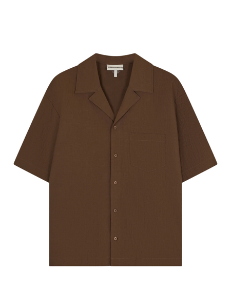 The Couture Club Textured Reverse Shirt - Brown The Couture Club The Couture Club Textured Reverse Shirt - Brown