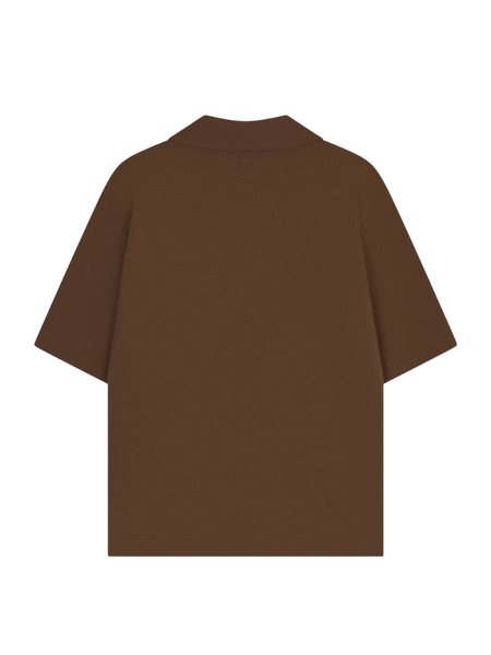 The Couture Club Textured Reverse Shirt - Brown The Couture Club The Couture Club Textured Reverse Shirt - Brown