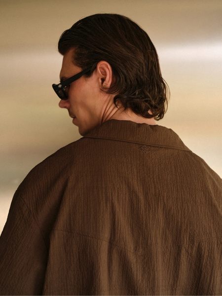 The Couture Club Textured Reverse Shirt - Brown The Couture Club The Couture Club Textured Reverse Shirt - Brown