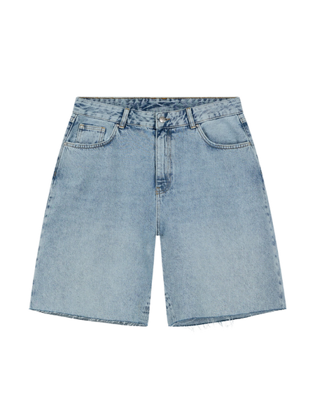 The Couture Club The Couture Club Denim Raw Edge Shorts - Mid Stone Wash - Copy