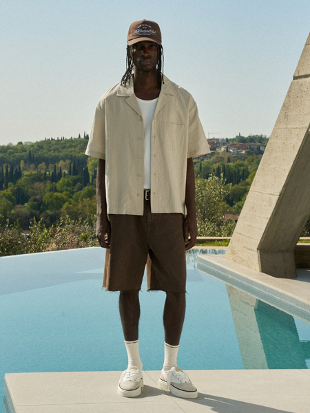 The Couture Club Textured Reverse Shirt - Stone The Couture Club The Couture Club Textured Reverse Shirt - Stone