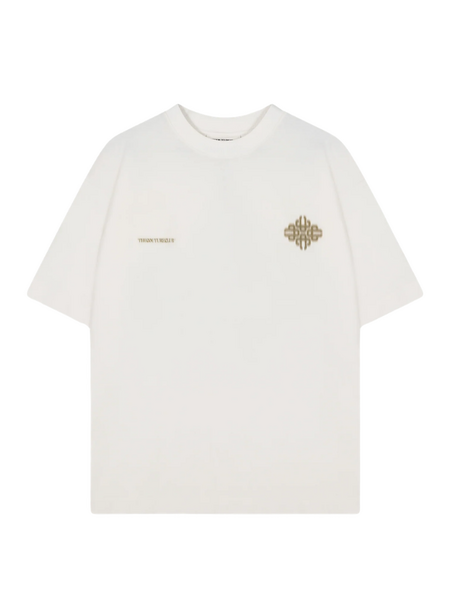 The Couture Club Motion Blurred Emblem T-Shirt - Off White/Khaki The Couture Club The Couture Club Motion Blurred Emblem T-Shirt - Off White/Khaki