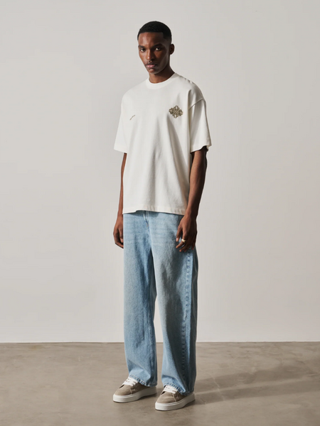 The Couture Club Motion Blurred Emblem T-Shirt - Off White/Khaki The Couture Club The Couture Club Motion Blurred Emblem T-Shirt - Off White/Khaki