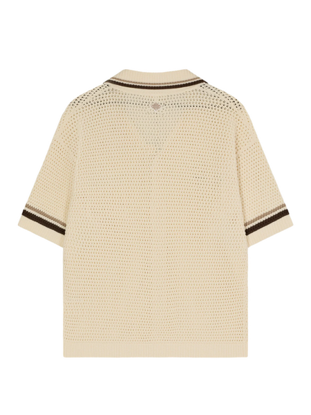 The Couture Club Crochect Knitted Stripe Button Trough - Off White The Couture Club The Couture Club Crochect Knitted Stripe Button Trough - Off White