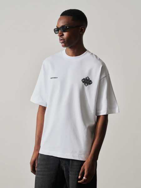 The Couture Club Motion Blurred Emblem T-Shirt - White/Black The Couture Club The Couture Club Motion Blurred Emblem T-Shirt - White/Black