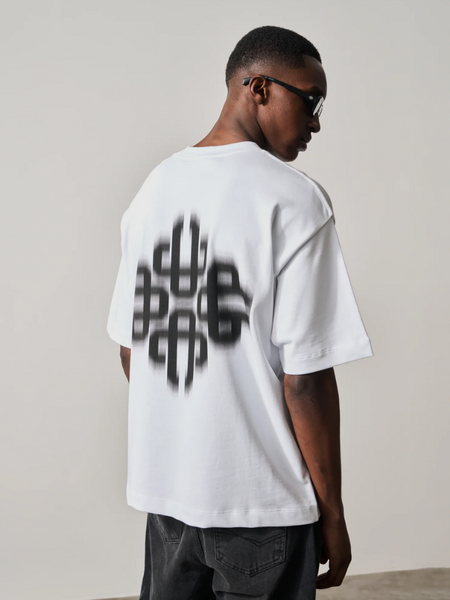 The Couture Club The Couture Club Motion Blurred Emblem T-Shirt - White/Black The Couture Club Motion Blurred Emblem T-Shirt - White/Black