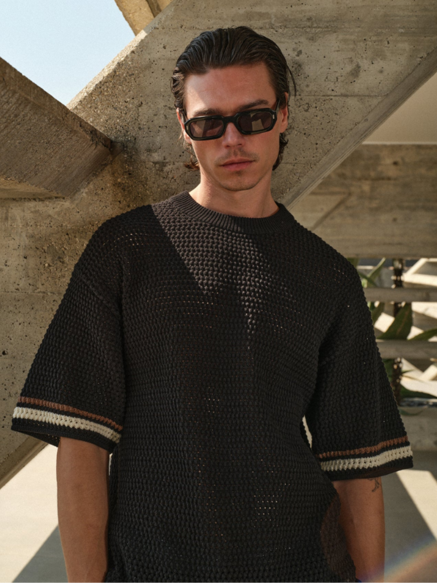 The Couture Club Crochet Knitted Combi-set - Black The Couture Club The Couture Club Crochet Knitted Combi-set - Black