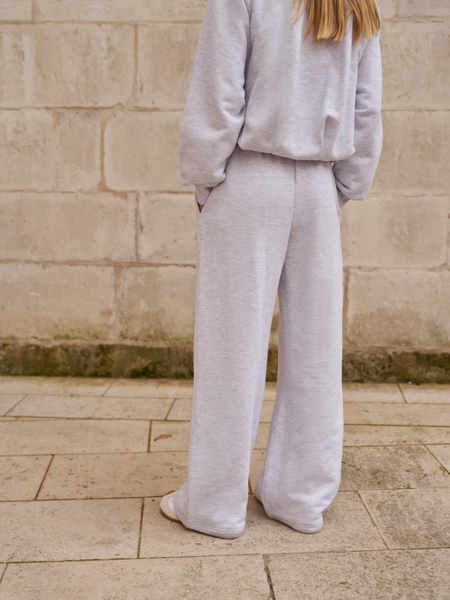 The Couture Club Women Pleat Detail Wide Leg Joggers - Grey Marl The Couture Club The Couture Club Women Pleat Detail Wide Leg Joggers - Grey Marl